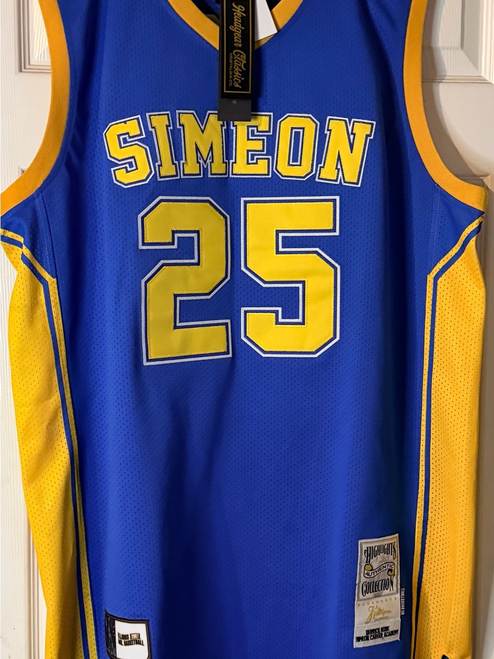 Derrick Rose SIMEON high school #25 Blue & Yellow Basketball Jersey by
